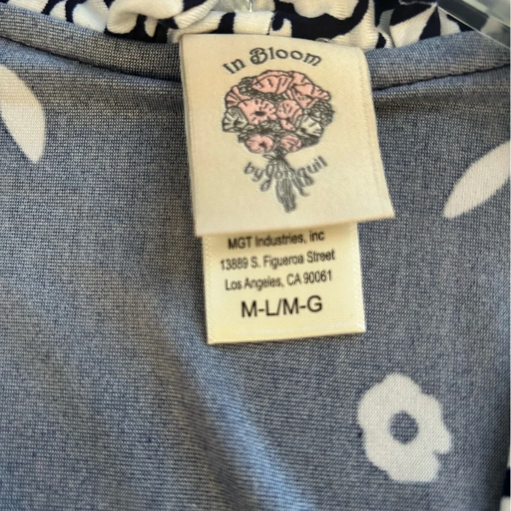 In Bloom by Jonquil Navy Blue Floral Kimono Robe - 3 Available! - Picture 5 of 13